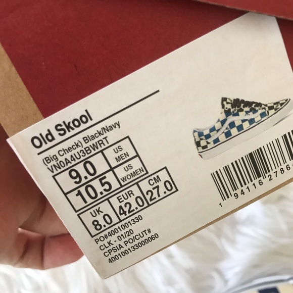 Last one✨Vans Old Skool 'Big Check Black Navy' - Picture 6 of 8